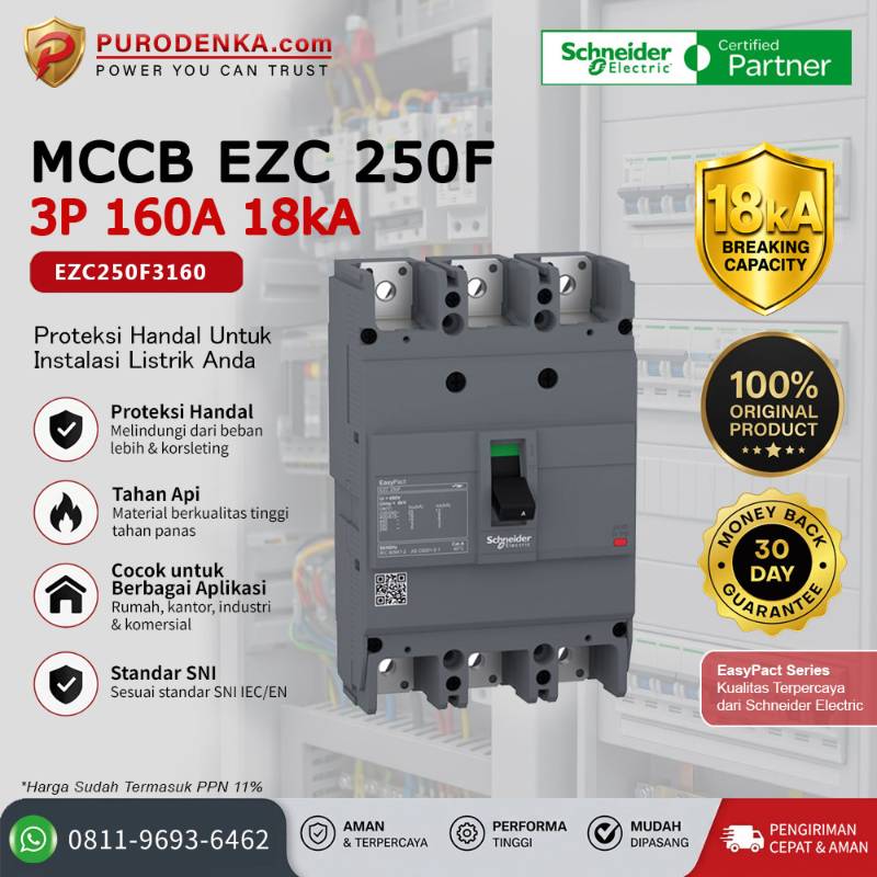 SCHNEIDER MCCB EZC250F 3P 160A 18kA EZC250F3160