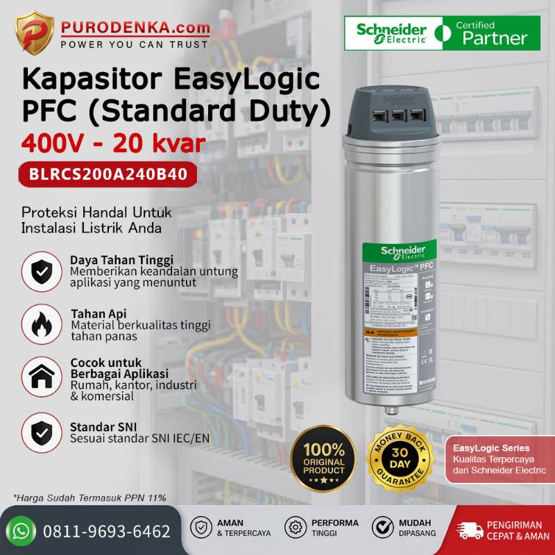 SCHNEIDER Kapasitor EasyLogic PFC (Standard Duty) 400V 20 kVar BLRCS200A240B40