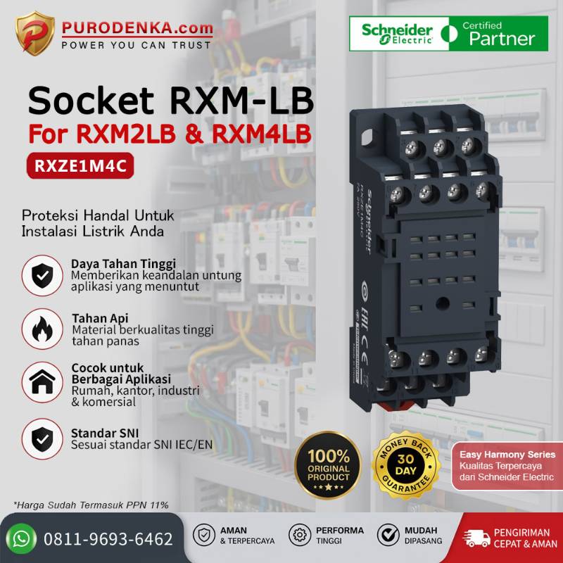SCHNEIDER Socket RXM-LB For RXM2LB & RXM4LB RXZE1M4C