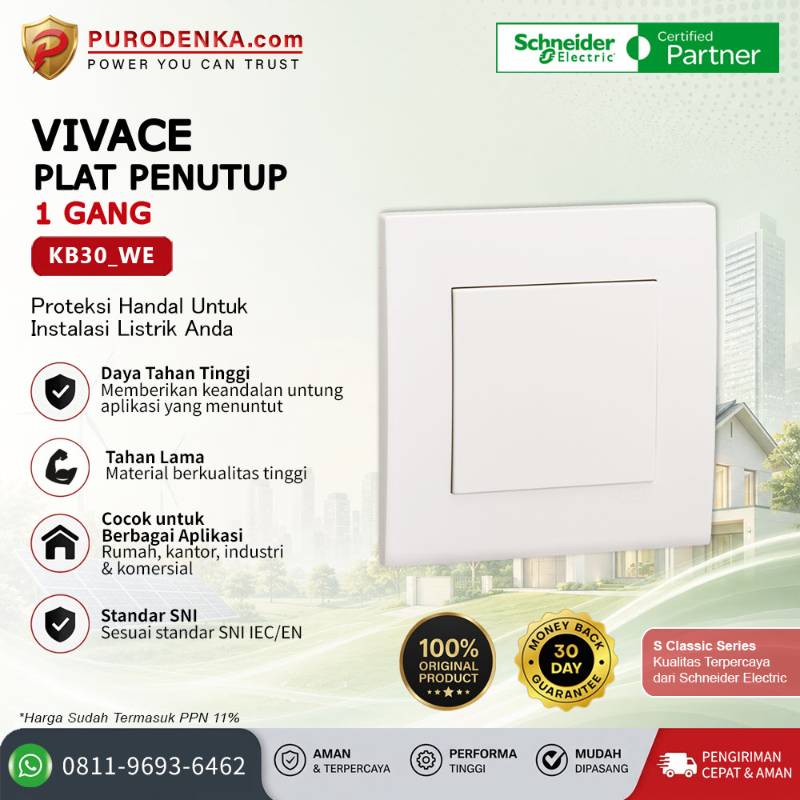 SCHNEIDER Vivace Plat Penutup 1 Gang KB30_WE
