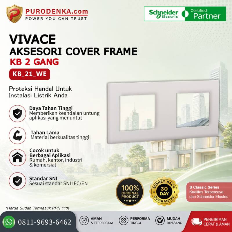 SCHNEIDER Vivace Aksesori Cover Frame KB 2 Gang KB_21_WE