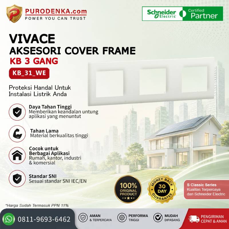 SCHNEIDER Vivace Aksesori Cover Frame KB 3 Gang KB_31_WE