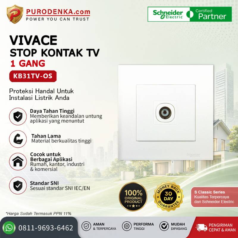 SCHNEIDER Vivace Stopkontak TV 1 Gang KB31TV-OS