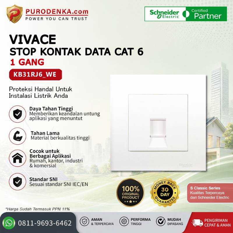 SCHNEIDER Vivace Stopkontak Data Cat 6 KB31RJ6_WE
