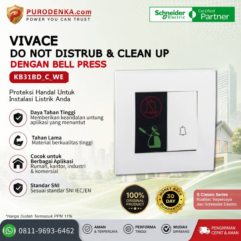 SCHNEIDER Vivace Do Not Disturb7 Clean Up Room denagn Bell Press KB31BD_C_WE