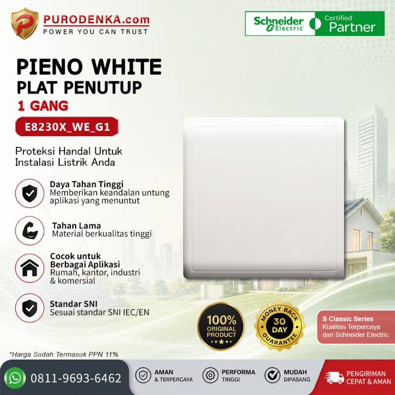 SCHNEIDER Pieno White Plat Penutup 1 Gang E8230X_WE_G1