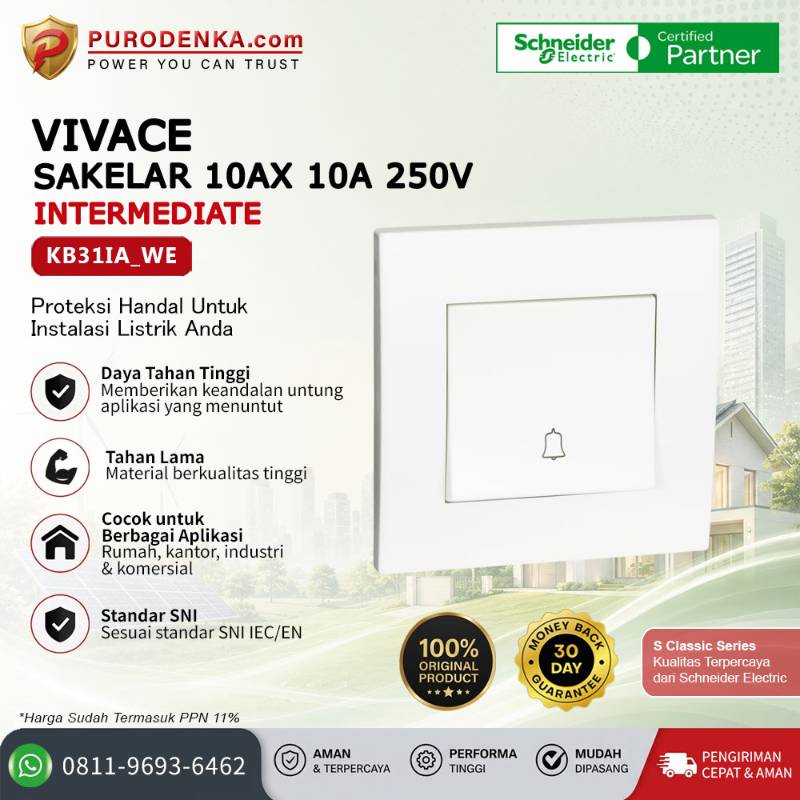 SCHNEIDER Vivace Sakelar 10AX 250V Intermediate KB31IA_WE