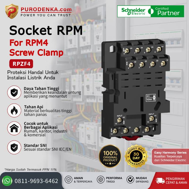 SCHNEIDER Socket RPM for RPM4 Screw Clamp RPZF4