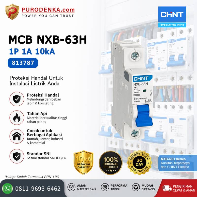 CHINT MCB NXB-63H 1P 1A 10kA Kurva C 813787