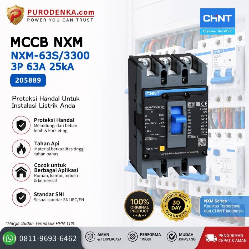 CHINT MCCB NXM-63S/3300 3P 63A 25kA 205889