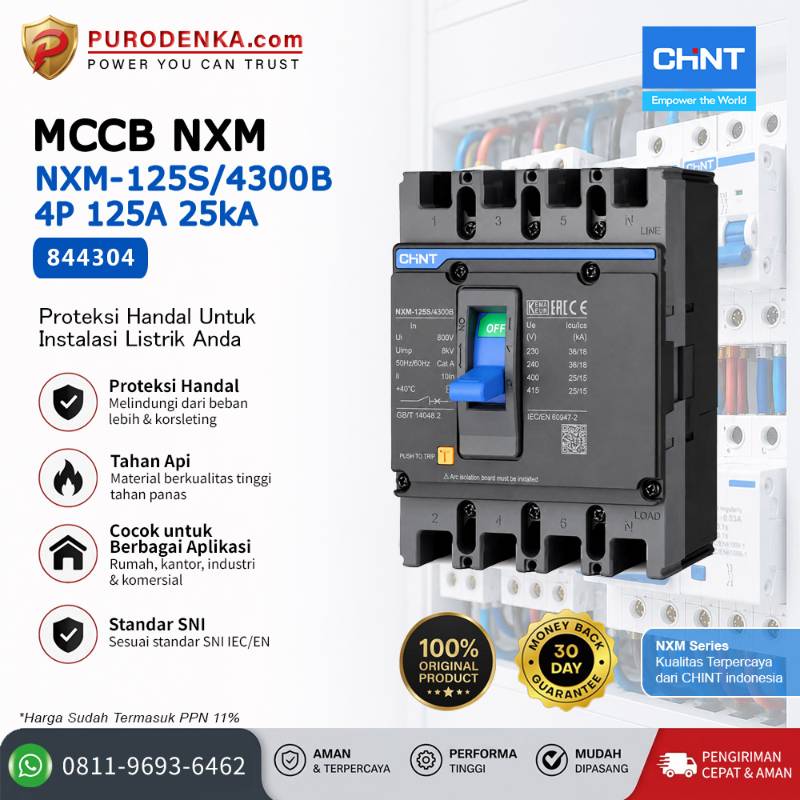CHINT MCCB NXM-125S/4300 4P 125A 25kA 844304