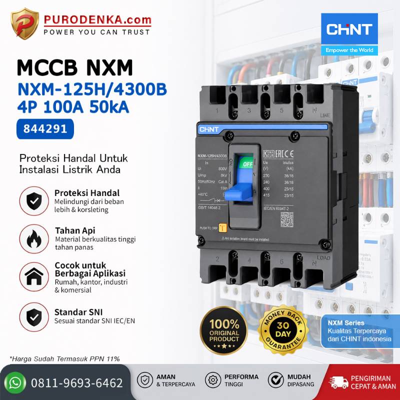 CHINT MCCB NXM-125H/4300 4P 100A 50kA 844291