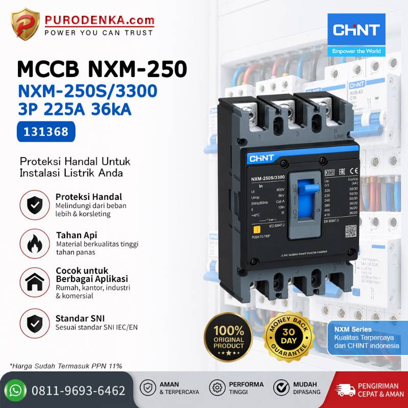 CHINT MCCB NXM-250S/3300 3P 225A 36kA 131368