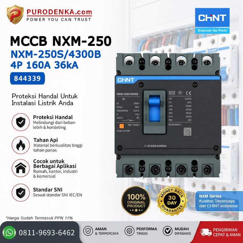 CHINT MCCB NXM-250S/4300B 4P 160A 36kA 844339