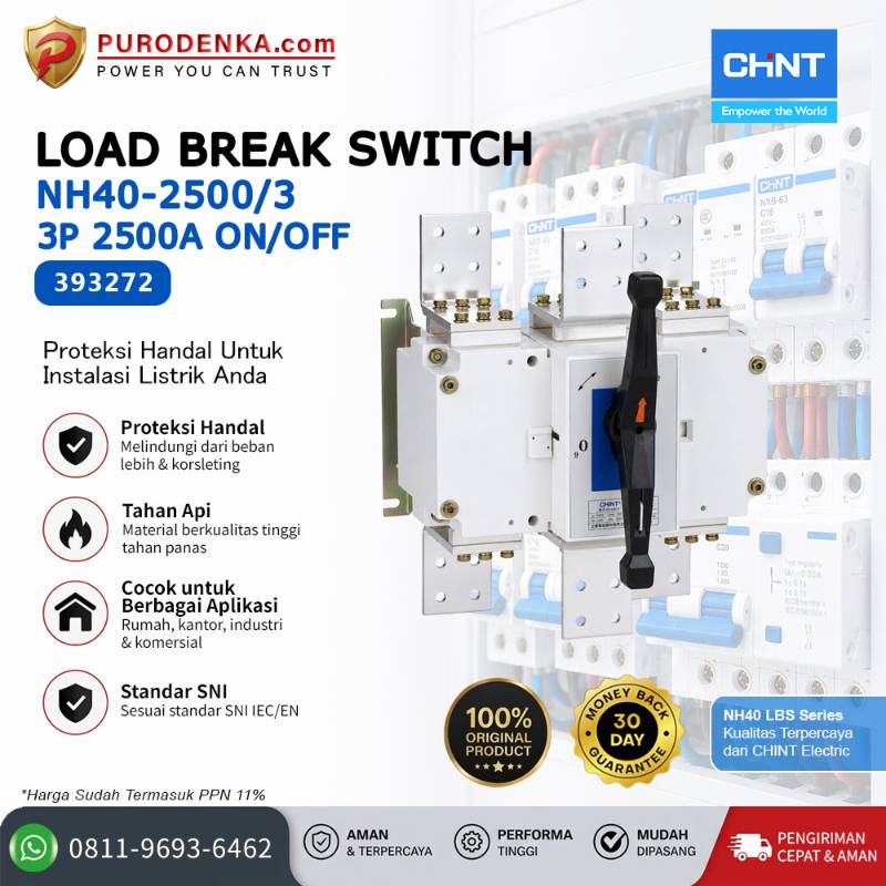 CHINT Load Break Switch NH40-2500/3 3P 2500A ON/OFF 393272