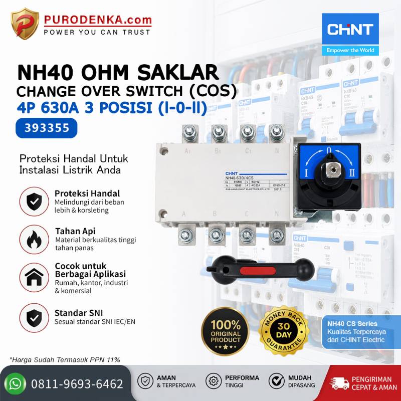 CHINT Change Over Switch (COS) NH40-630/4CS 4P 630A 393355