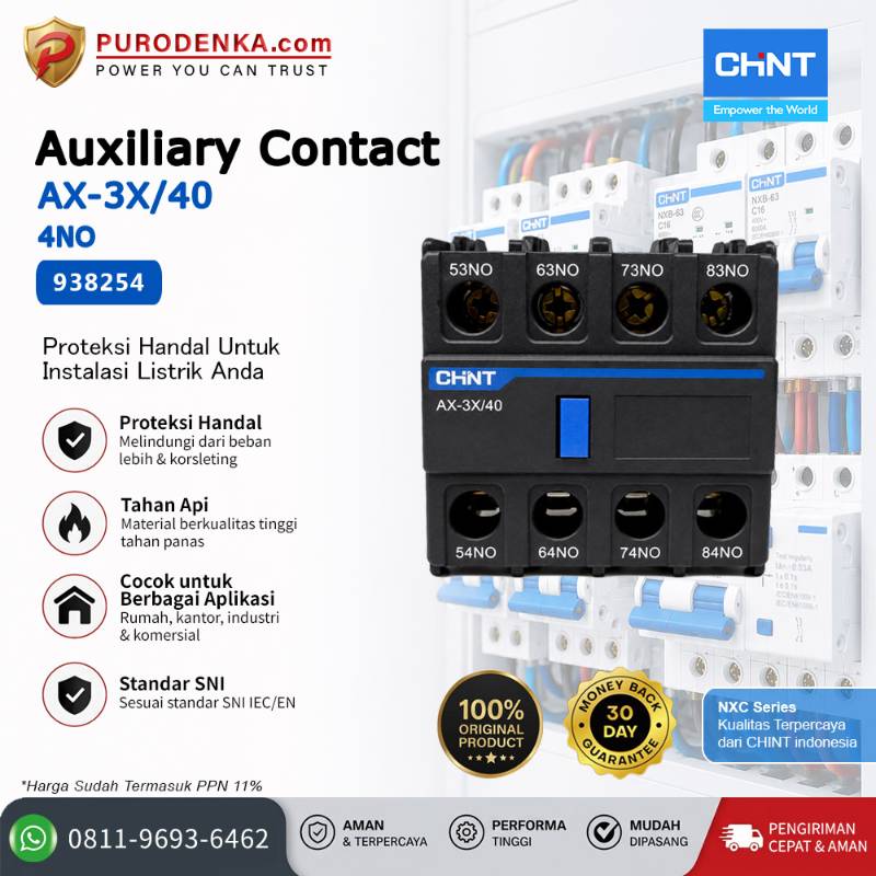 CHINT Kontak Bantu Auxiliary Contact AX-3X/40 4NO 938254