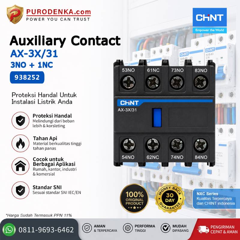 CHINT Kontak Bantu Auxiliary Contact AX-3X/31 3NO+1NC 938252