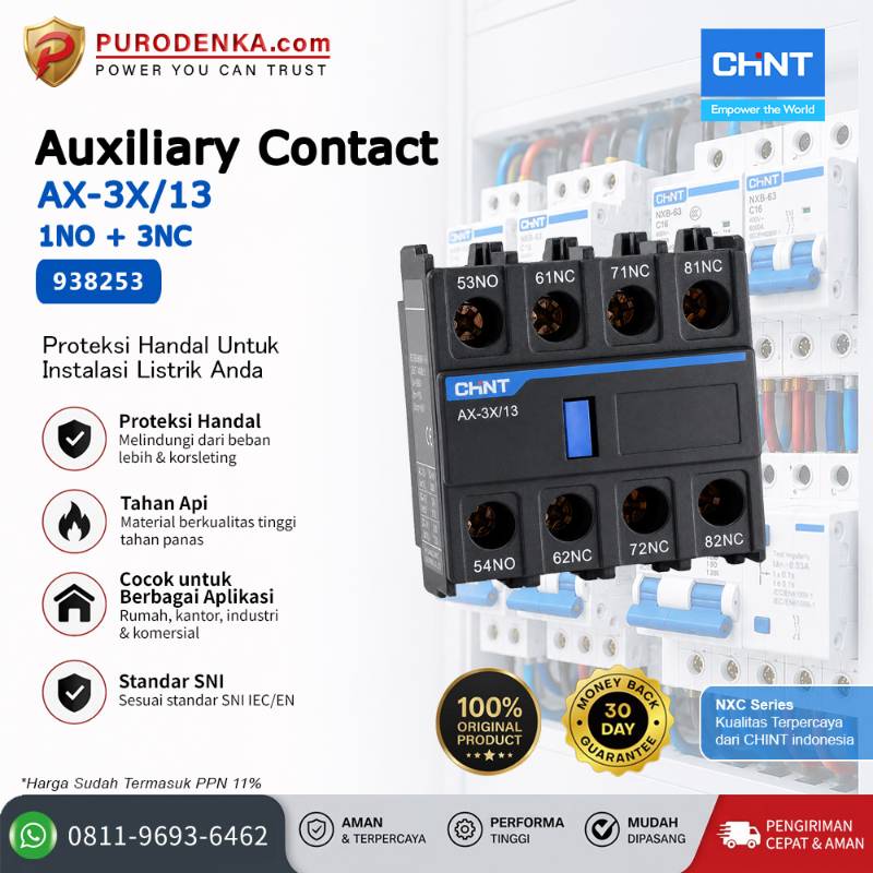 CHINT Kontak Bantu Auxiliary Contact AX-3X/13 1NO+3NC 938253