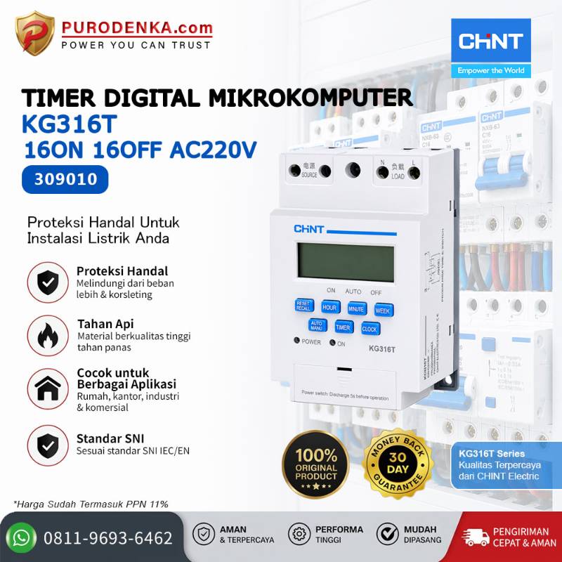 CHINT Timer Digital Mikrokomputer KG316T 16 On 16 Off AC220V 309010