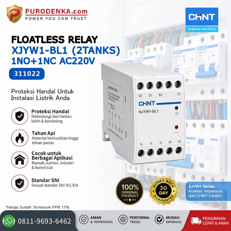 CHINT Floatless Relay XJYW1-BL1 (2 Tanks) 1NO+1NC AC220V 311022