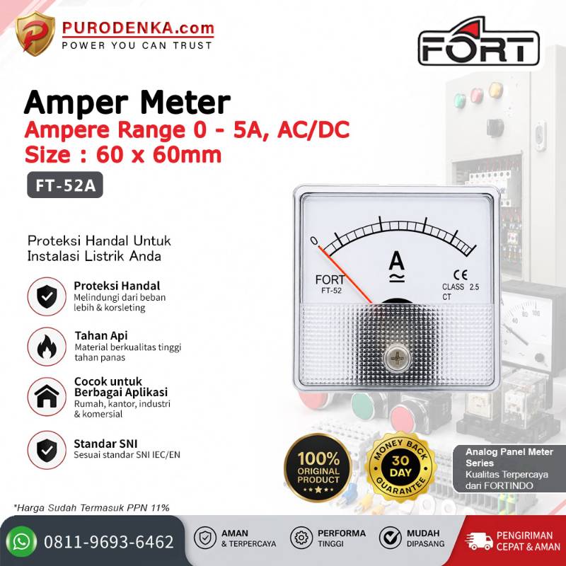 FORT Amper Meter Analog 0-5A AC/DC FT-52A