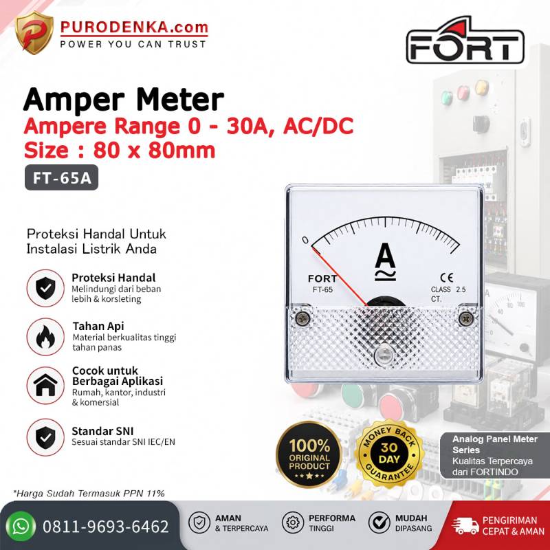 FORT Amper Meter Analog 0-30A AC/DC FT-65A