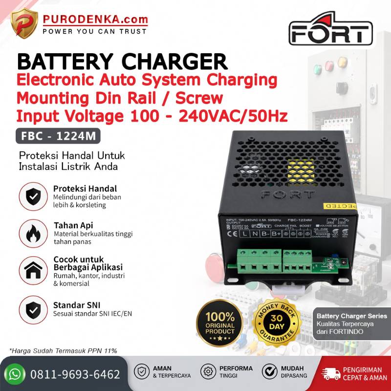FORT Battery Charger Electronic Auto System Charging Input 100-240VAC/50Hz FBC-1224M