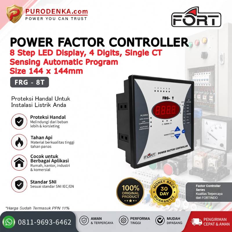FORT Power Factor Controller 8 Step LED Display FRG-8T