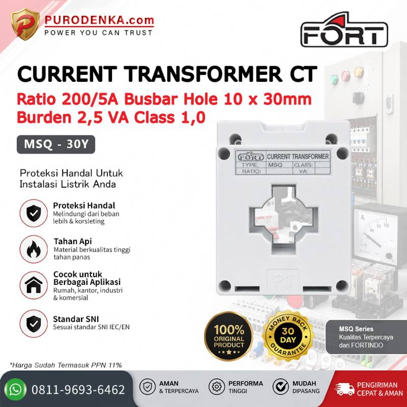 FORT Current Transformer/CT MSQ Series 200/5A 2.5VA Class 1.0 MSQ-30Y