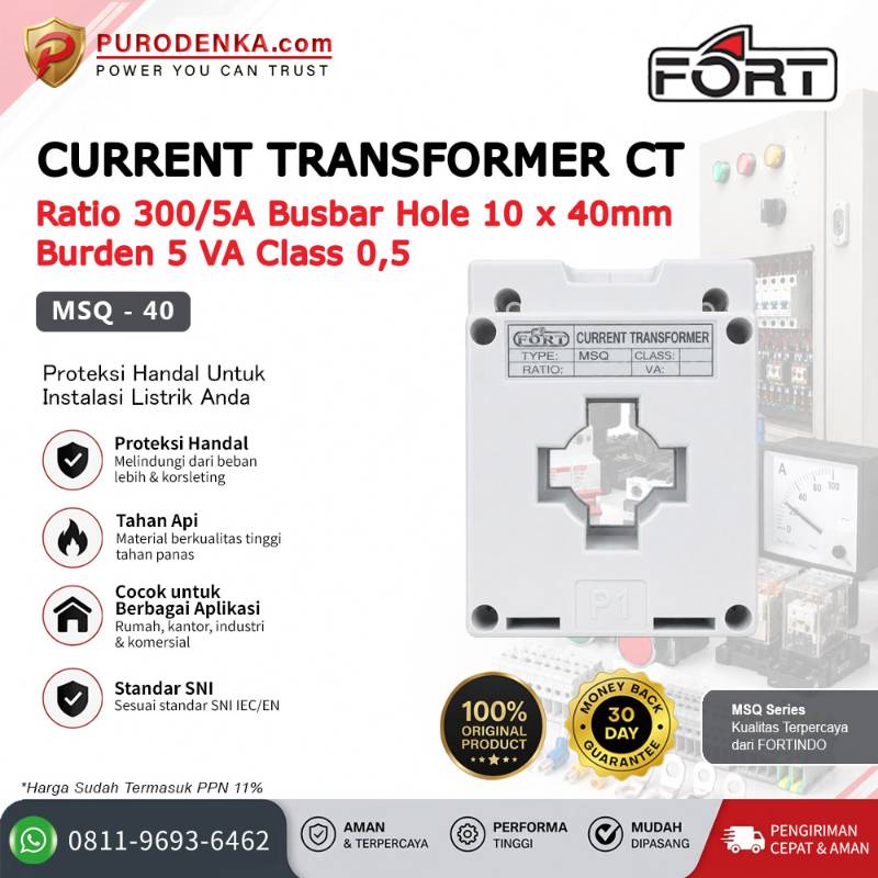 FORT Current Transformer/CT MSQ Series 300/5A 5VA Class 0.5 MSQ-40