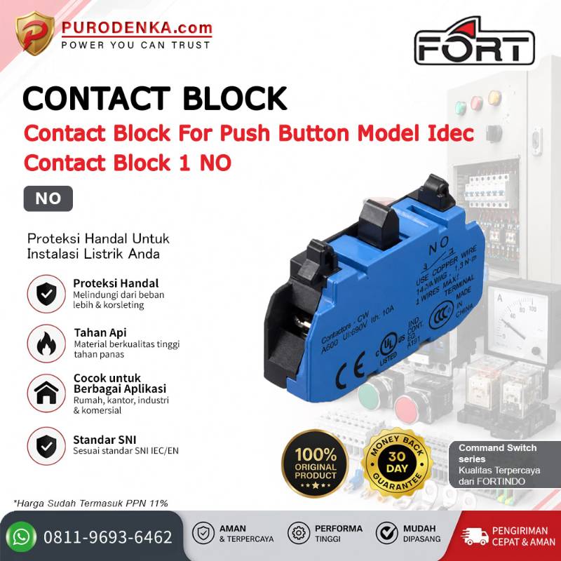 FORT Contact Block for Push Button Model Idec NO