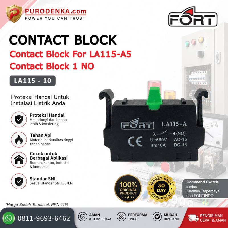 FORT Contact Block Command Switch for LA115-A5 1NO LA115-10