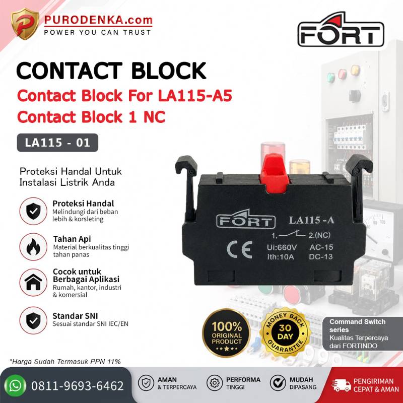FORT Contact Block Command Switch for LA115-A5 1NC LA115-01