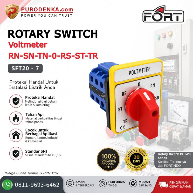 FORT Rotary Switch Voltmeter RN-SN-TN-0-RS-ST-TR SFT20-7