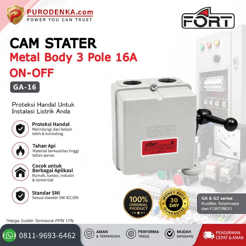 FORT Cam Stater GA Series (Metal Body) 3P 16A ON-OFF GA-16