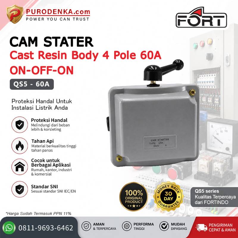 FORT Cam Stater QS5 Series (Cast Resin Body) 4P 60A ON-OFF-ON QS5-60A