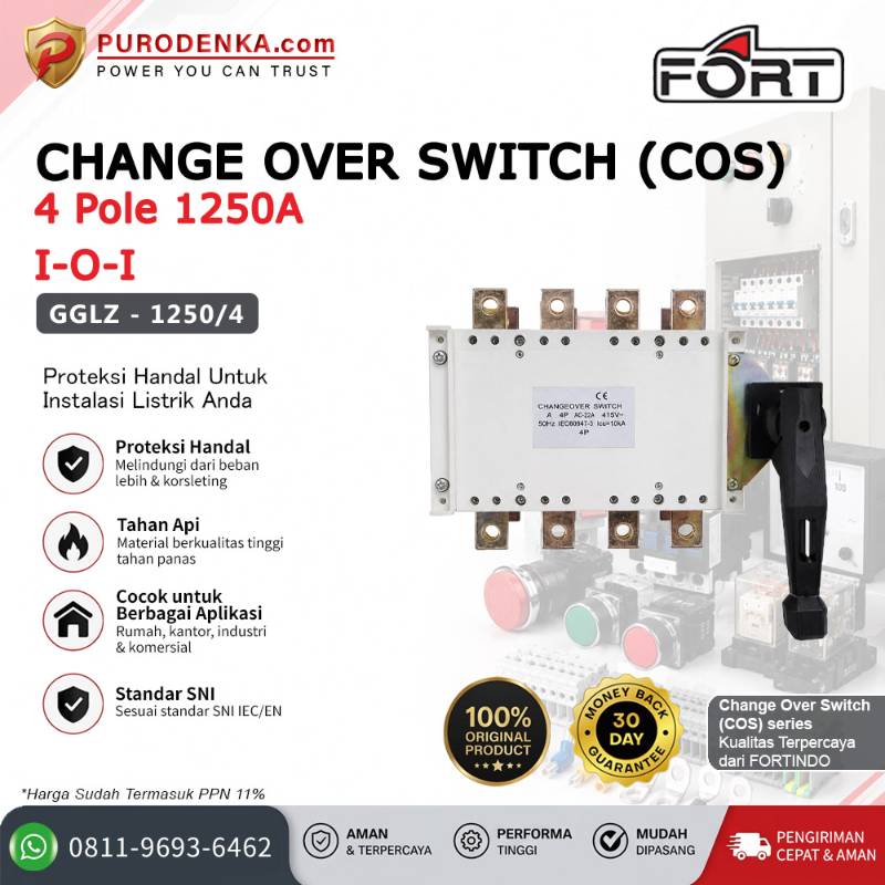 FORT Change Over Switch (COS) 4 Pole 1250A I-O-I GGLZ-1250/4