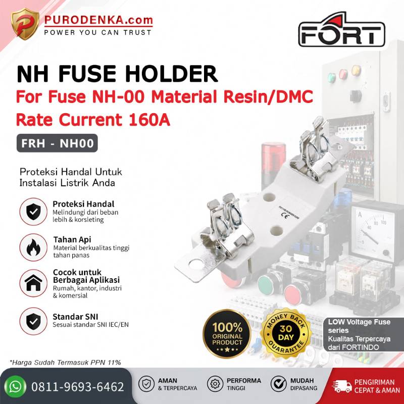 FORT NH Fuse Holder For NH-00 Resin/DMC 160A FRH-NH00
