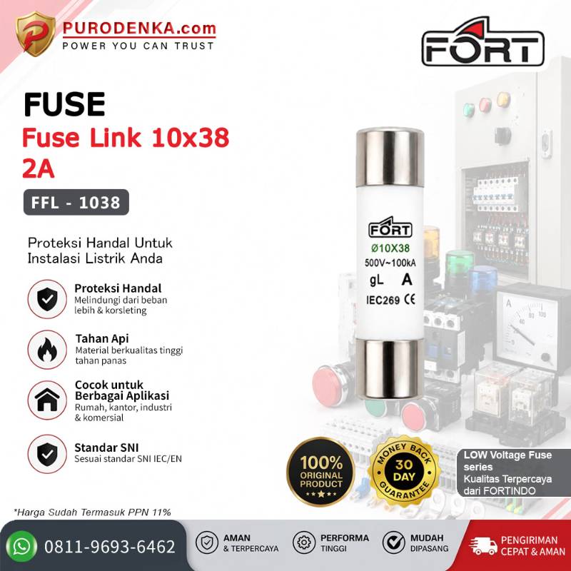 FORT Fuse Link 10x38 2A 1 Pole FFL-1038