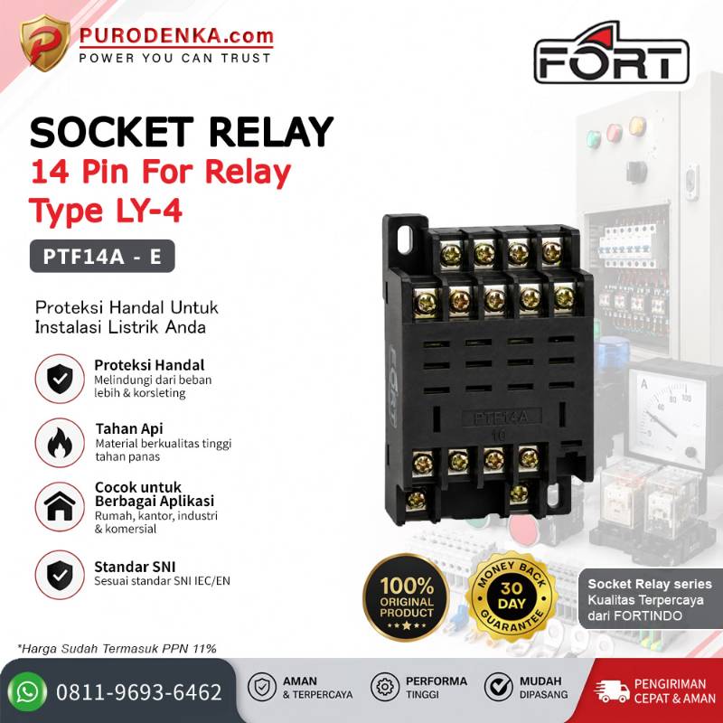 FORT Socket Relay 14 Pin For LY-4 PTF14A-E