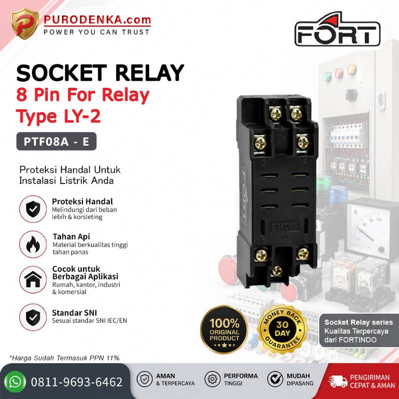 FORT Socket Relay 8 Pin For LY-2 PTF08A-E