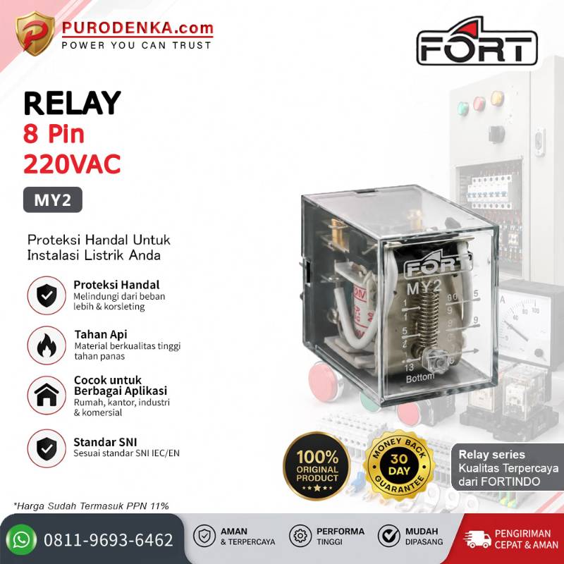 FORT Relay MY2 8 Pin 220VAC