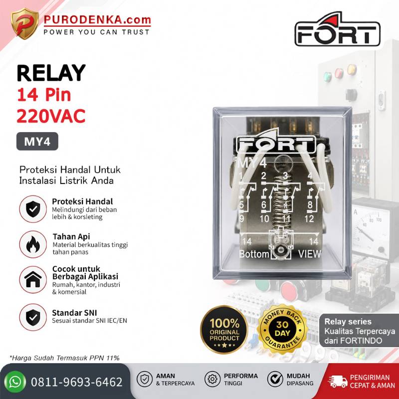 FORT Relay MY4 14 Pin 220VAC