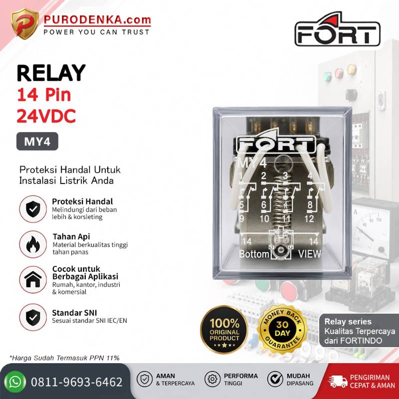 FORT Relay MY4 14 Pin 24VDC