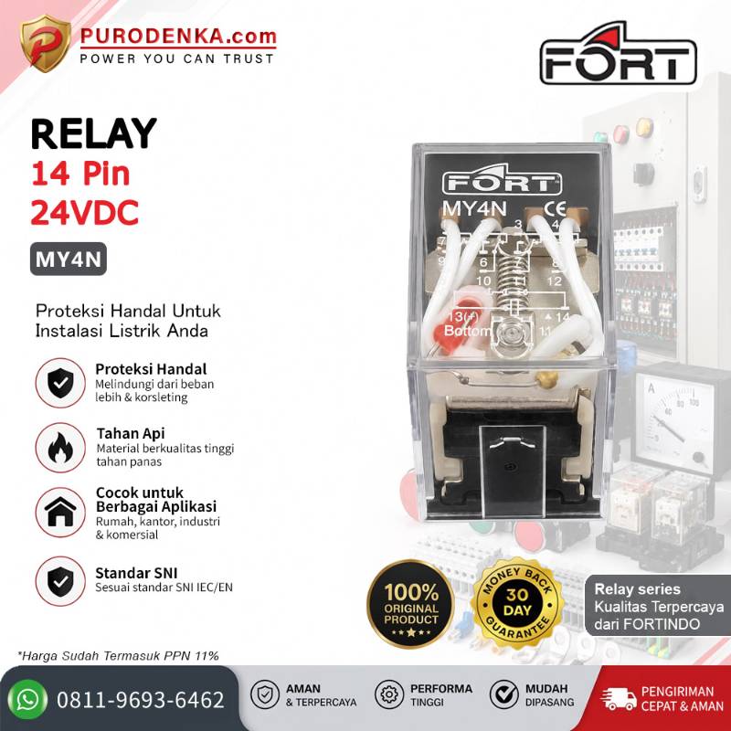 FORT Relay MY4N 14 Pin 24VDC