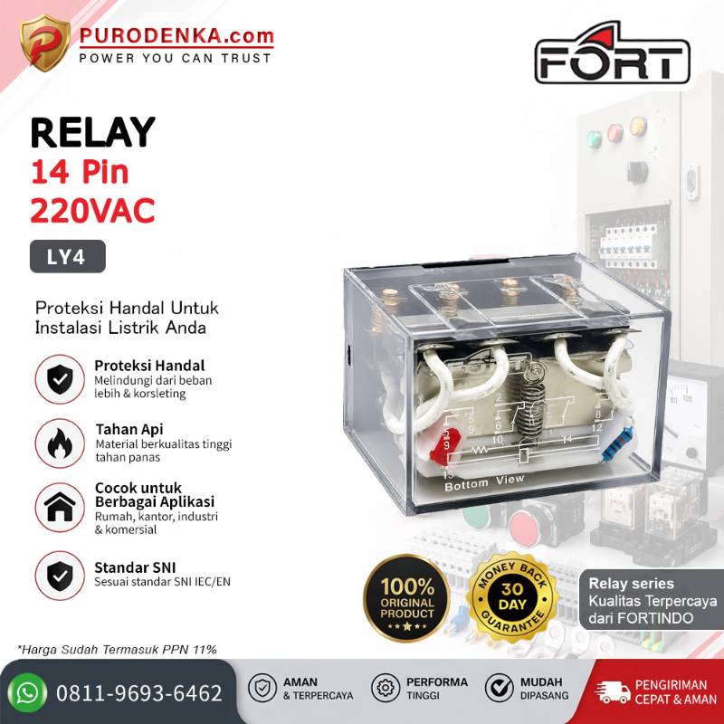 FORT Relay LY4 14 Pin 220VAC