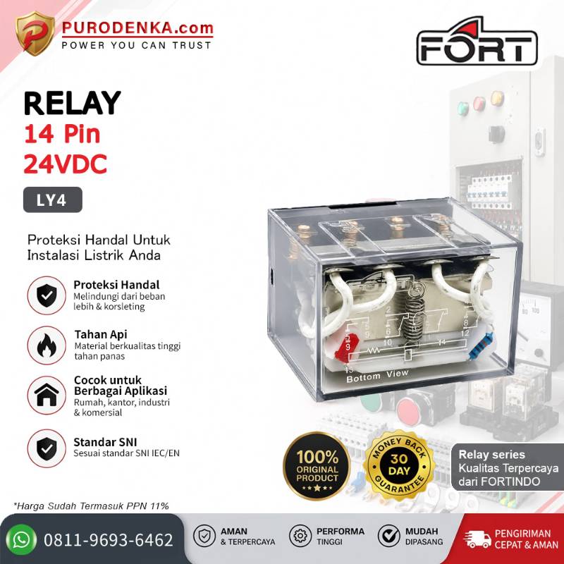 FORT Relay LY4 14 Pin 24VDC