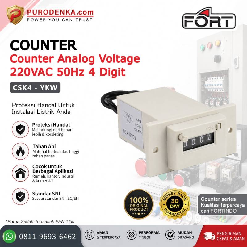 FORT Counter Analog 220VAC 50Hz 4 Digit CSK4-YKW