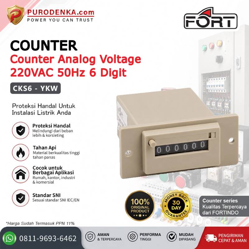 FORT Counter Analog 220VAC 50Hz 6 Digit CSK6-YKW